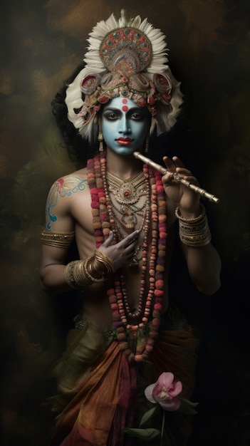 Free photo photorealistic representation of krishna  deity