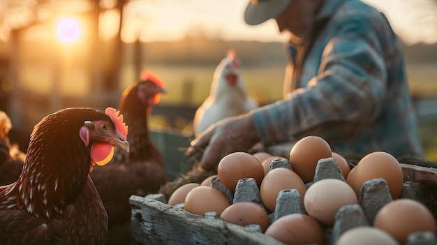 Free photo photorealistic scene of a poultry farm with chickens