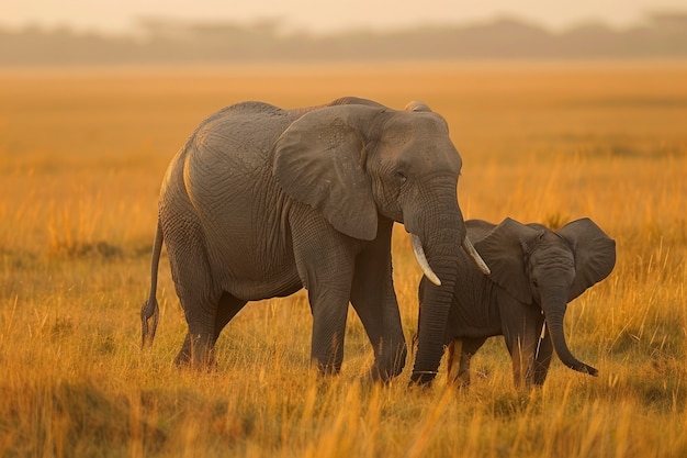 Free Photo photorealistic scene of wild elephants