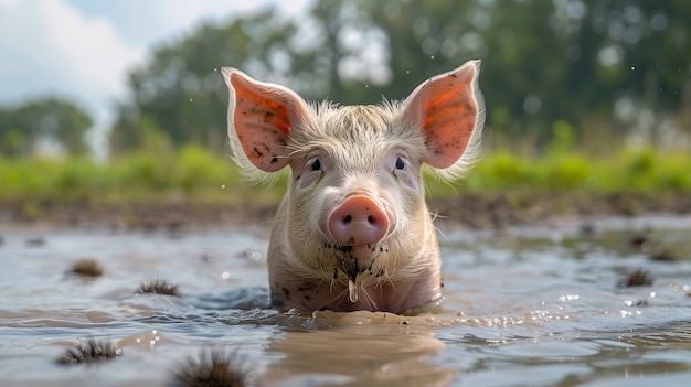 Free Photo photorealistic scene with pigs raised in a farm environment