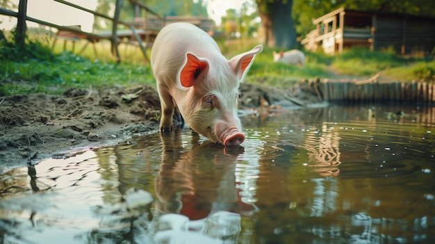 Free Photo photorealistic scene with pigs raised in a farm environment