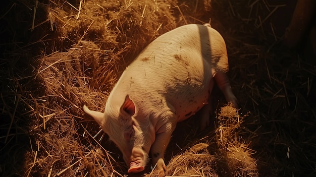 Free photo photorealistic scene with pigs raised in a farm environment