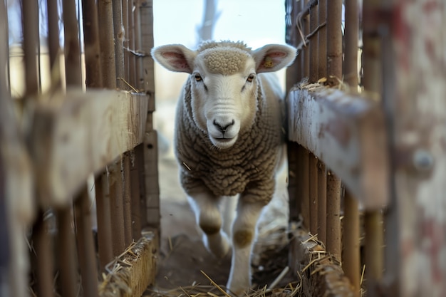 Photorealistic sheep farm