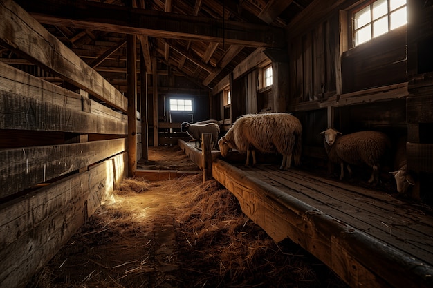 Free Photo photorealistic sheep farm