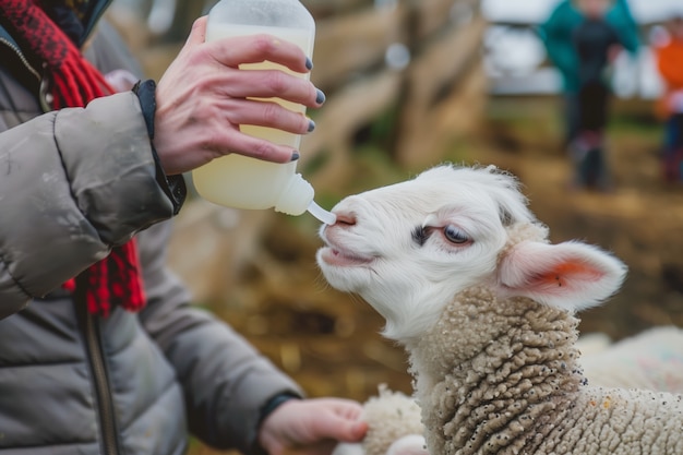 Photorealistic sheep farm