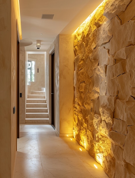 Free photo photorealistic stone wall surface used in interior design