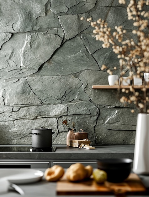 Free photo photorealistic stone wall surface used in interior design