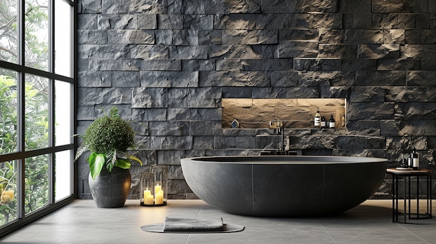 Free photo photorealistic stone wall surface used in interior design