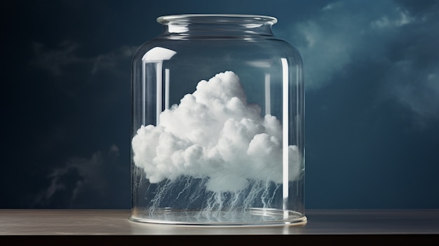 Free Photo photorealistic style clouds  in jar