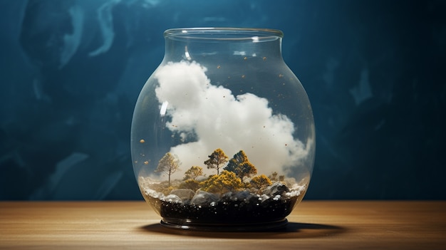 Free photo photorealistic style clouds  in jar