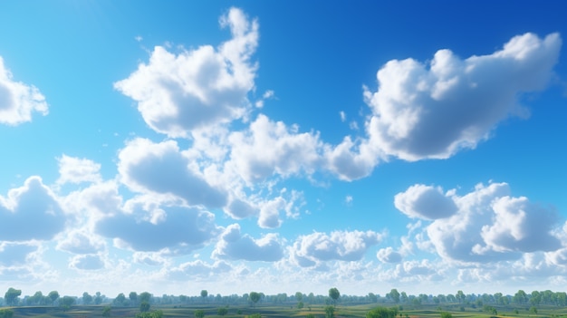 Free Photo photorealistic style clouds and meadow