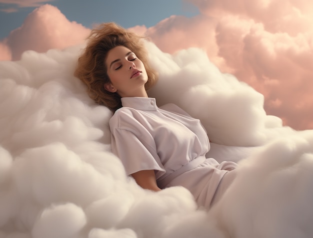 Free Photo photorealistic style clouds and woman