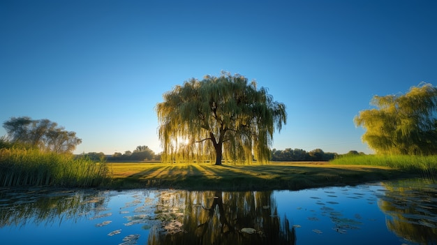 Free photo photorealistic tree with branches and trunk outside in nature