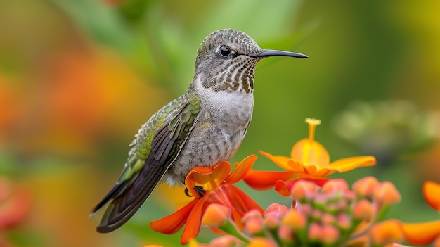 Photorealistic view of beautiful hummingbird in its natural habitat