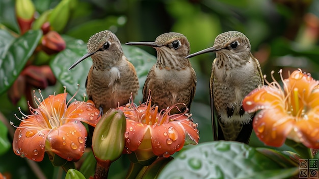 Photorealistic view of beautiful hummingbird in its natural habitat