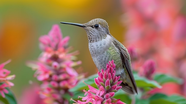 Photorealistic view of beautiful hummingbird in its natural habitat