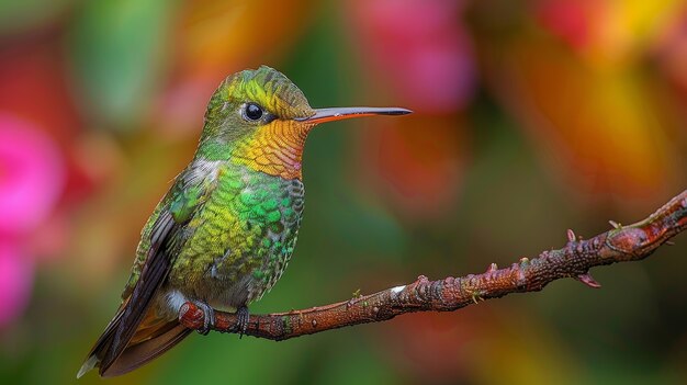 Photorealistic view of beautiful hummingbird in its natural habitat