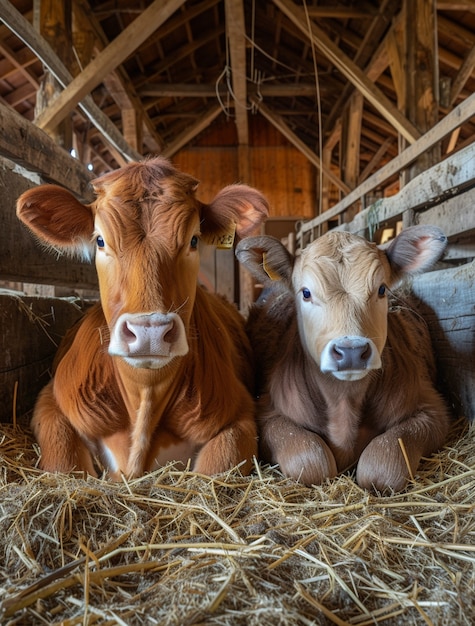 Photorealistic view of cow at the barn