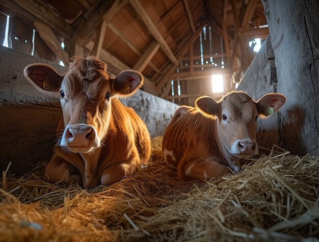 Photorealistic view of cow at the barn