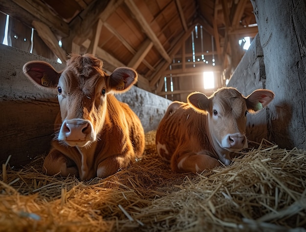 Photorealistic view of cow at the barn