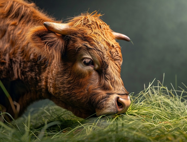 Free photo photorealistic view of cow grazing in nature outdoors