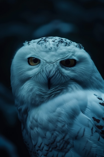 Free Photo photorealistic view of owl bird at night