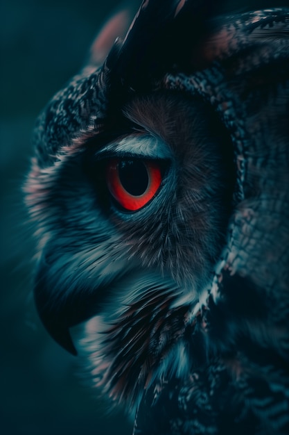 Free photo photorealistic view of owl bird at night