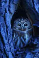 Free photo photorealistic view of owl bird at night