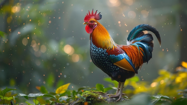 Free photo photorealistic view of rooster with beak and feathers