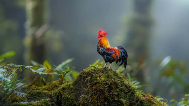 Free photo photorealistic view of rooster with beak and feathers