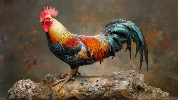 Free photo photorealistic view of rooster with beak and feathers