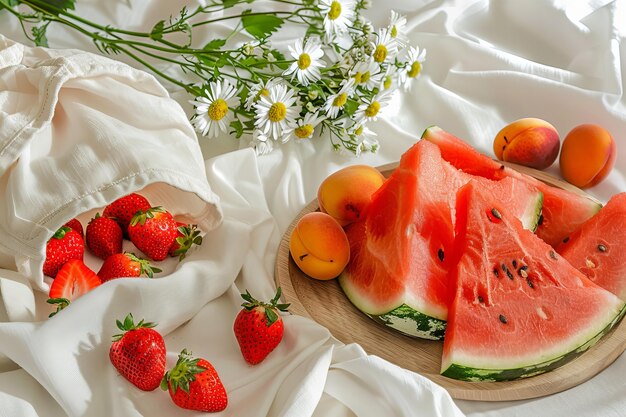 Photorealistic view of sweet and tasty watermelon fruit