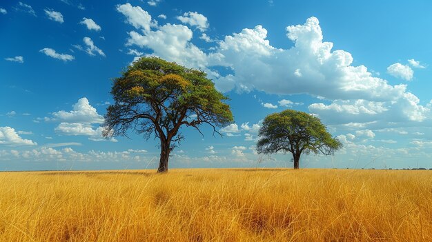 Photorealistic view of tree in nature with branches and trunk