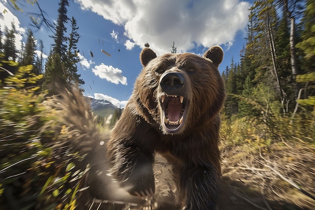 Free photo photorealistic view of wild bear in its natural environment