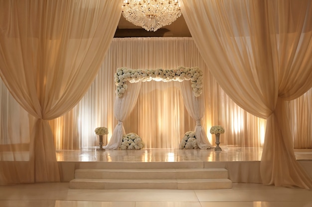 Free photo photorealistic wedding venue with intricate decor and ornaments