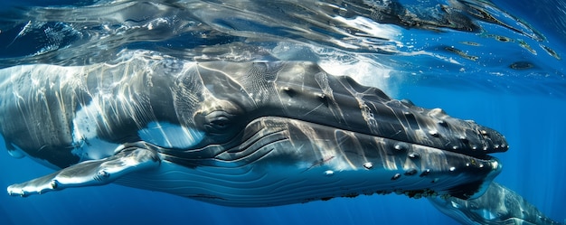 Free Photo photorealistic whale crossing the ocean