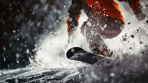 Free photo photorealistic wintertime scene with people snowboarding