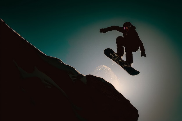 Free Photo photorealistic wintertime scene with people snowboarding