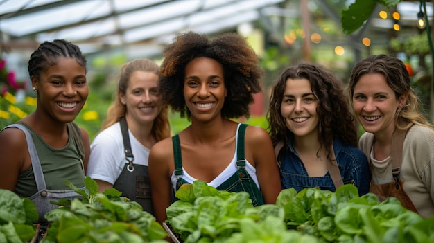 Free Photo photorealistic woman in an organic sustainable garden harvesting produce