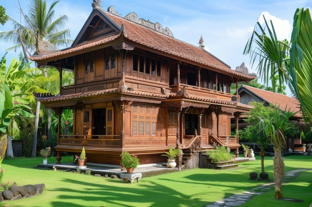 Free photo photorealistic wooden house with timber structure