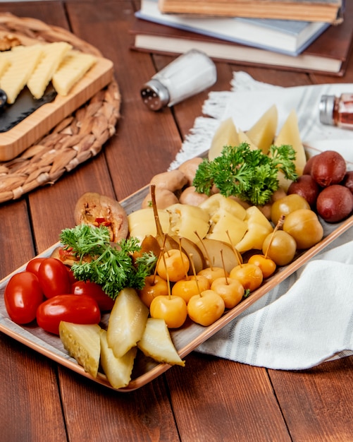 Pickled vegetables on the table