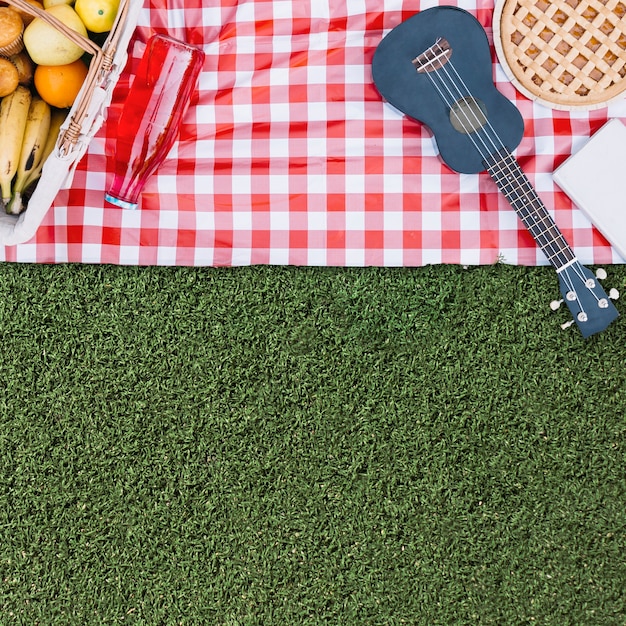 Picnic composition with copyspace