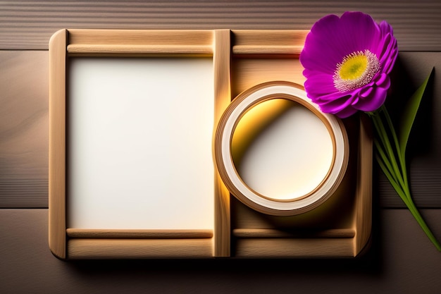 Free photo a picture of a frame with a purple flower on it