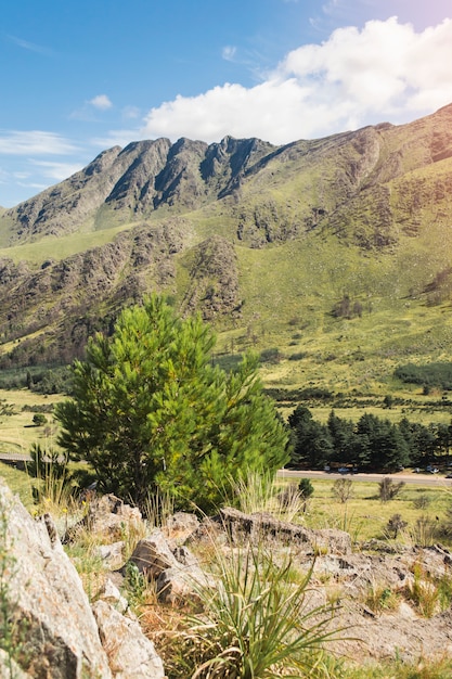 Picturesque view of green mountains