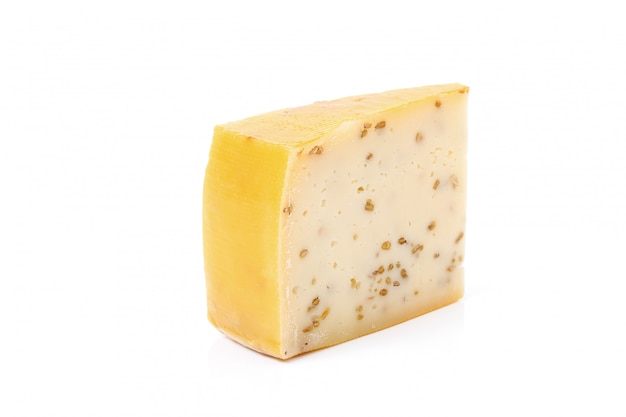 Free photo piece of cheese isolated