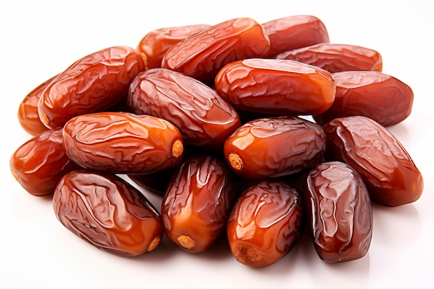 Pile of dates isolated on a white background