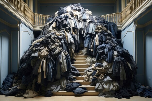 Pile of fast fashion merchandise