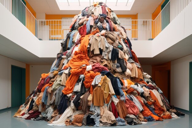 Pile of fast fashion merchandise