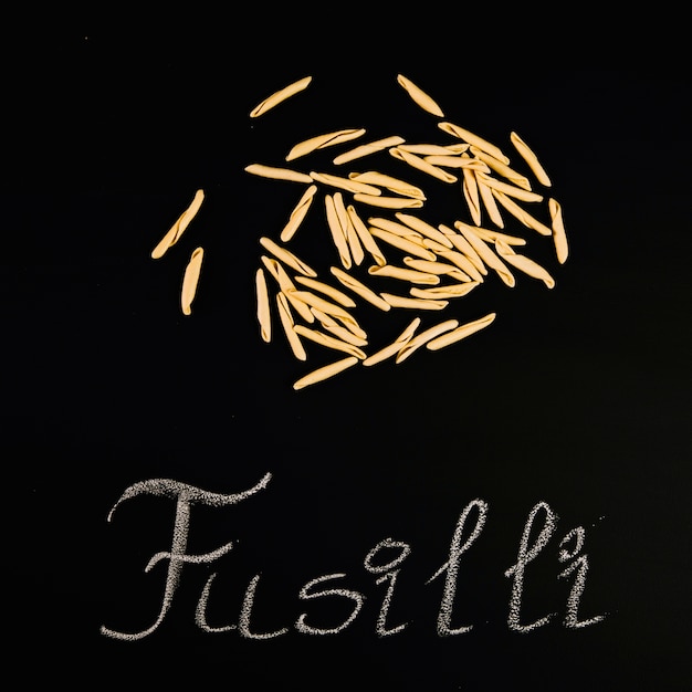 Pile of fusilli pasta