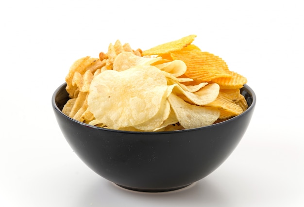 Free photo pile salty snack bowl tasty